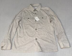 Collars & Co Mens Maverick Blazer Lt. Beige Linen Cotton Chore Jacket Small NWT